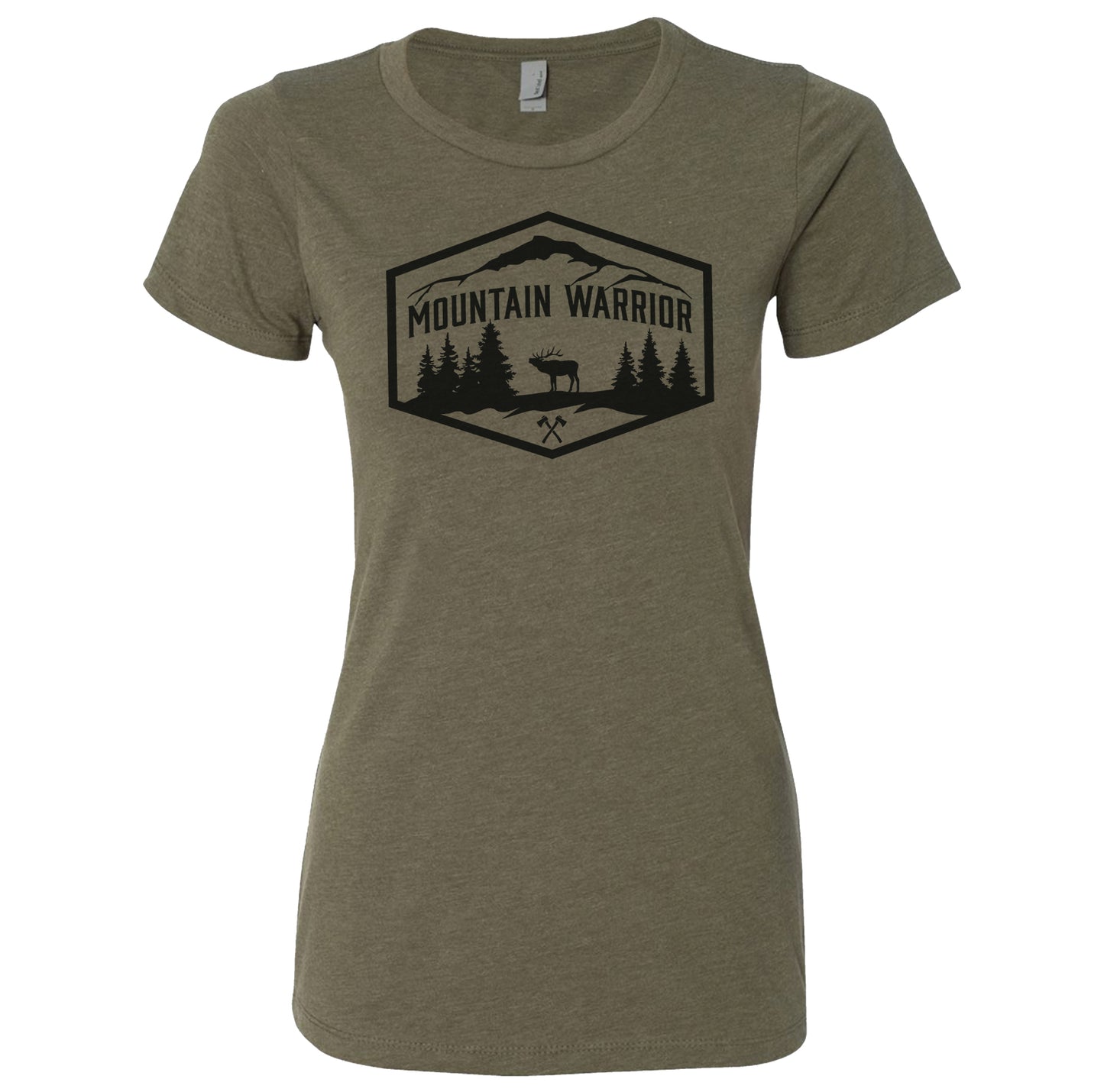 Mountain Warrior Chest Logo Ladies Tee