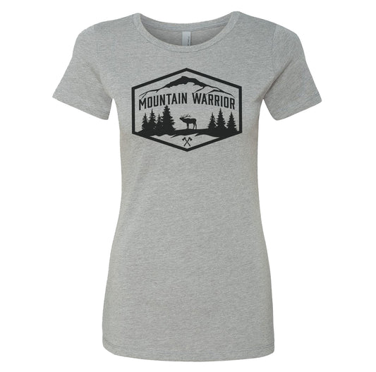 Mountain Warrior Chest Logo Ladies Tee