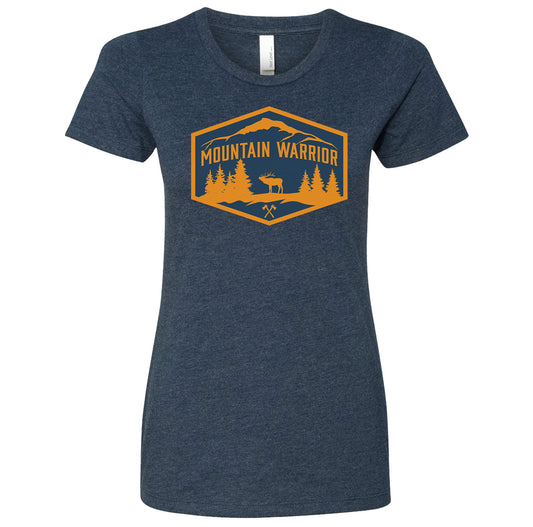 Mountain Warrior Chest Logo Ladies Tee