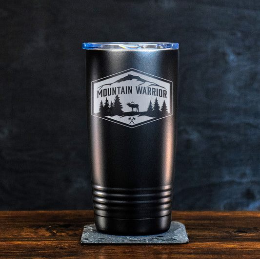 Mountain Warrior Laser Tumbler