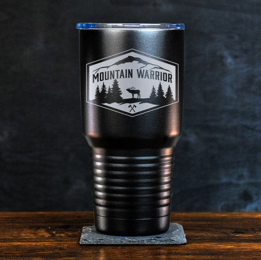 Mountain Warrior Laser Tumbler
